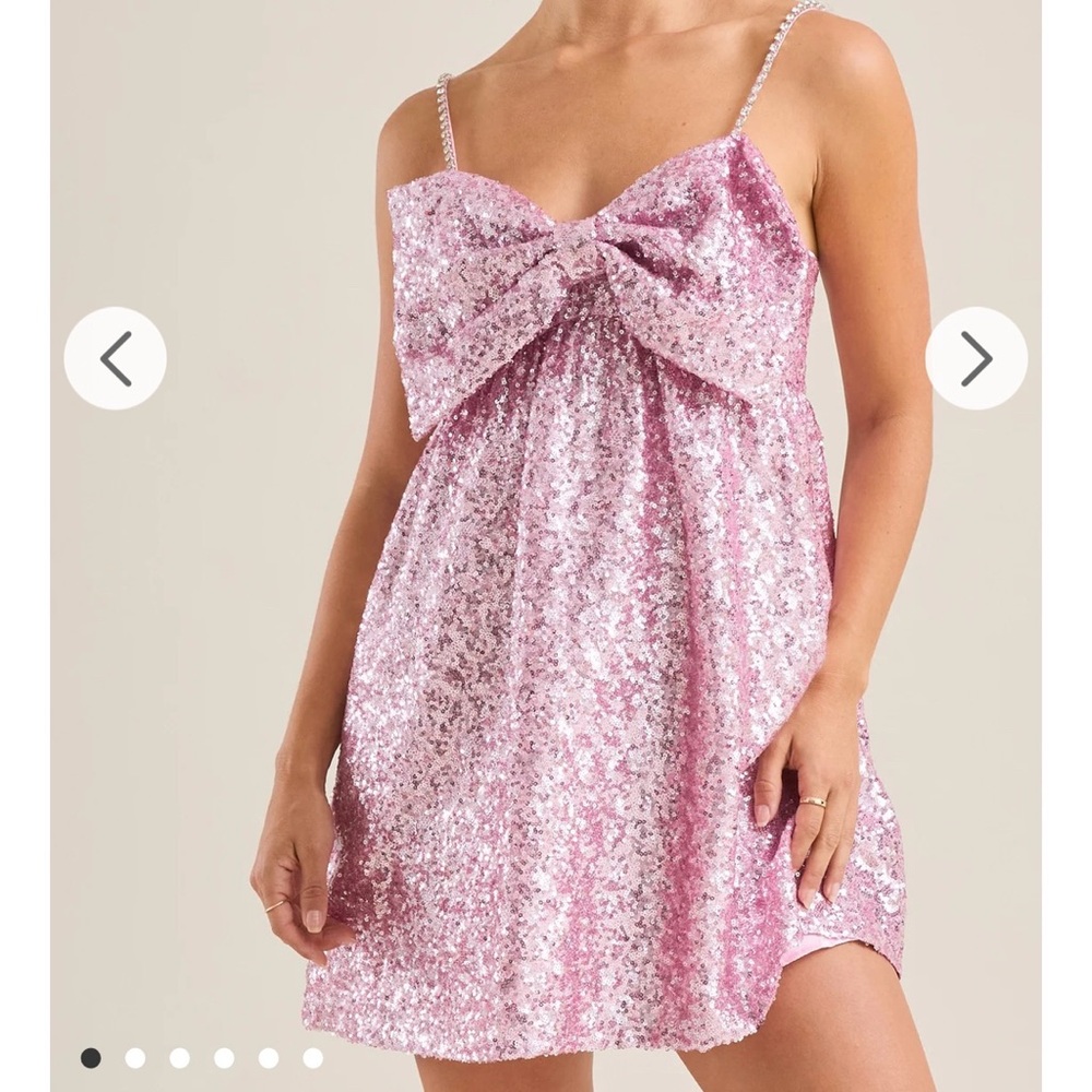 Altar'd State Pink Sequin Mini Dress